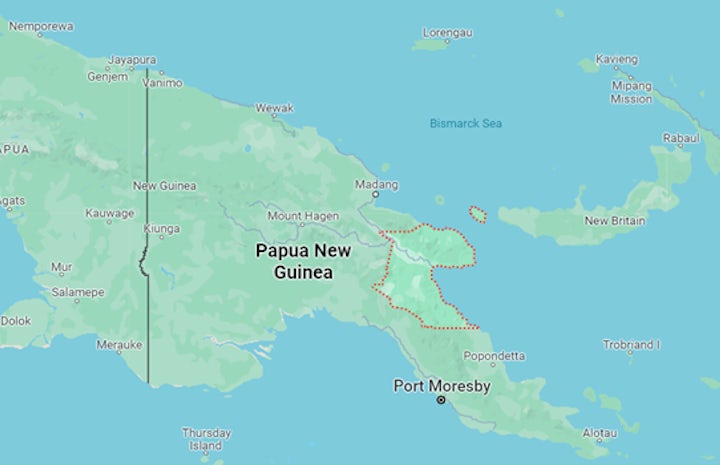 Map of morobe province papua new guinea