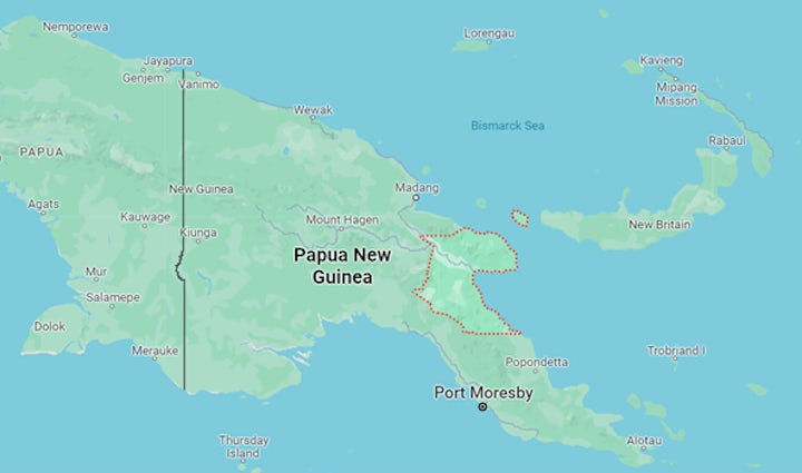Map of morobe province papua new guinea